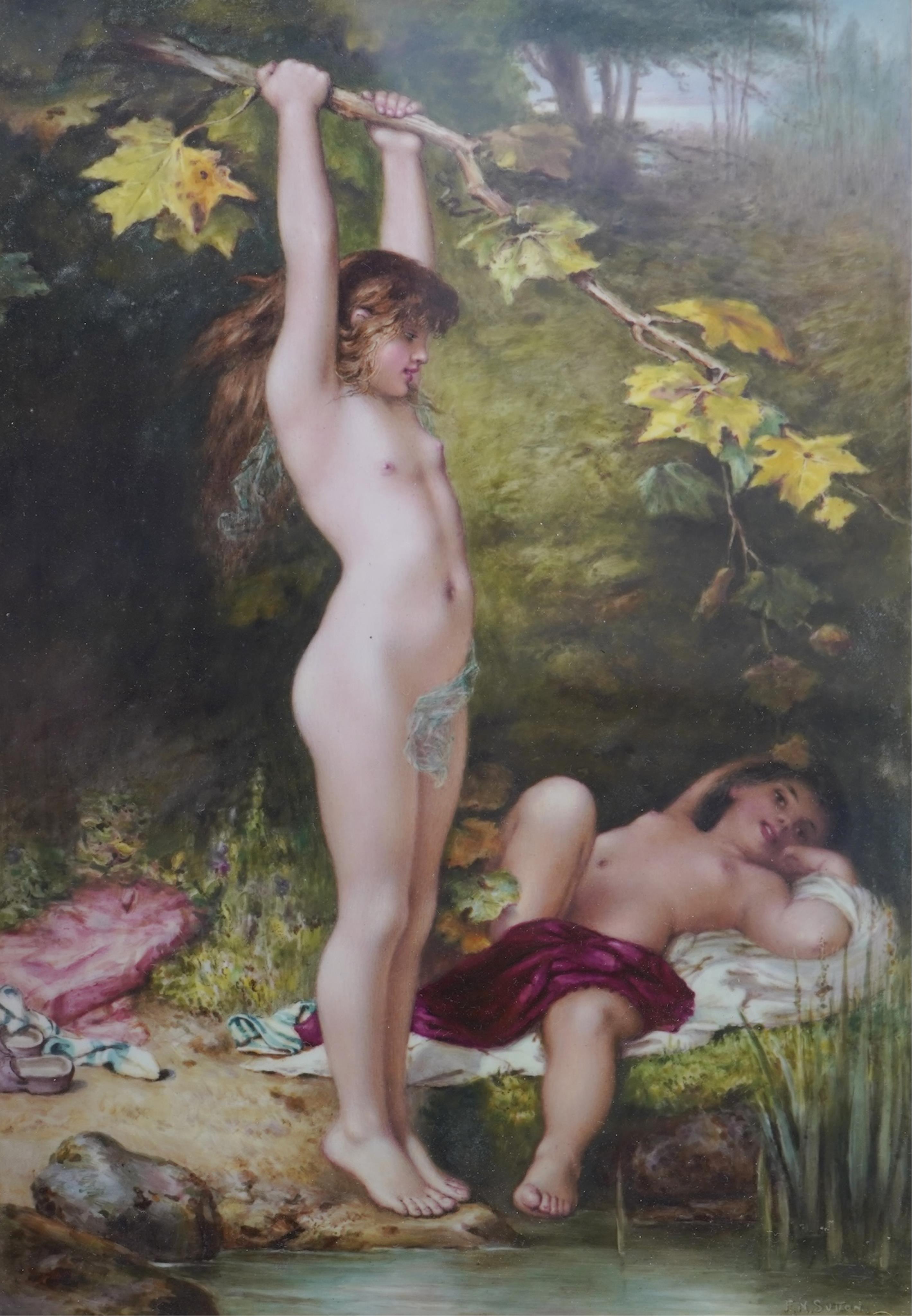 A late 19th century English porcelain plaque